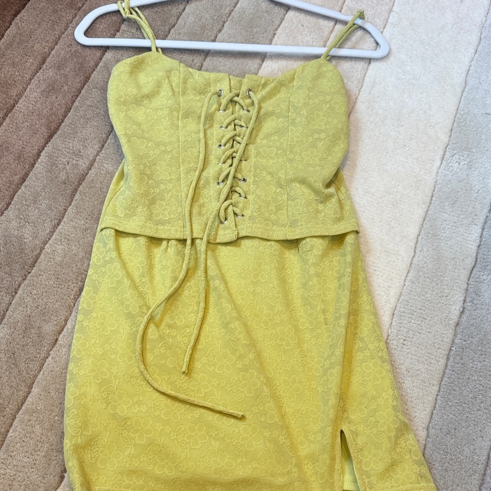Le Lis Yellow Floral Mini Dress